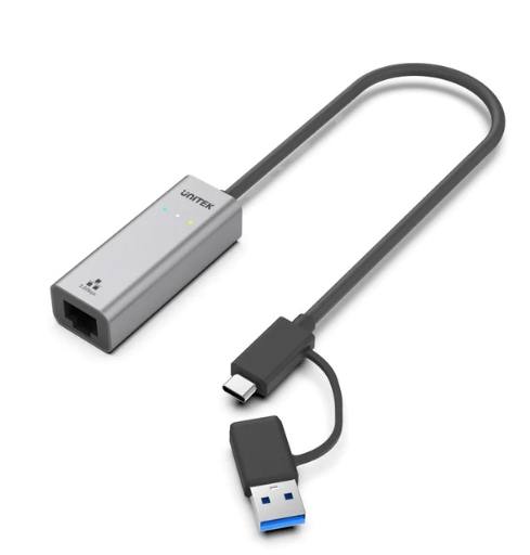 [24720] Unitek Converter USB-C to LAN 2.5Gb Ethernet+USB-A U1313C