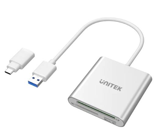 [24709] Unitek Y-9313D USB-A/C 3.0 Aluminium SD/Micro SD/CF Card Reader