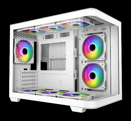 [30049] Armaggeddon Gaming Case ATX AQUARON X-Curve GiGa 10 E X10 With 10x ARGB Fans White