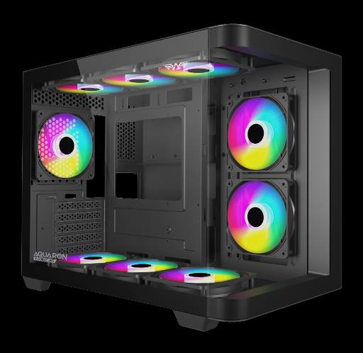 [30048] Armaggeddon Gaming Case ATX AQUARON X-Curve GiGa 10 E X10 With 10x ARGB Fans Black