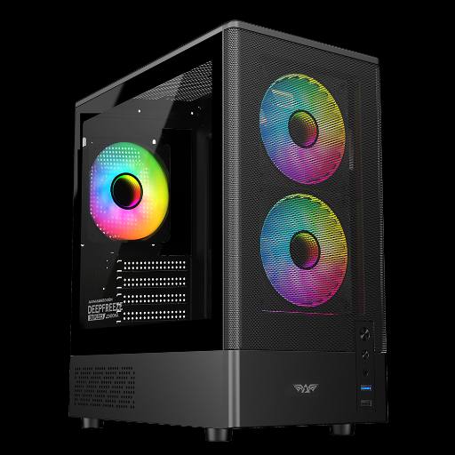 [30043] Armaggeddon Gaming Case M-ATX DEEPFREEZE DUPLEX 2 CHROMA Black (3x Chroma Fans)