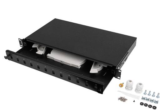[24325] Lanberg Fiber ODF for 12xSC Simplex or 12xLC DUPLEX Adapters R/M Metal