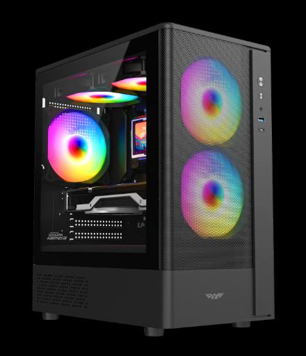 [30041] Armaggeddon Gaming Case M-ATX AQUARON NEMO 3 Black (5x RGB Fans & 250W 80+ PSU)
