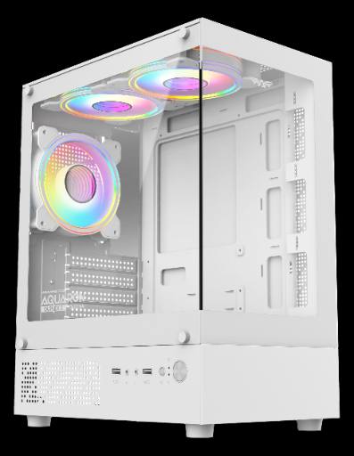 [30038] Armaggeddon Gaming Case M-ATX AQUARON DUPLEX 2 CHROMA White (3x Chroma Fans)