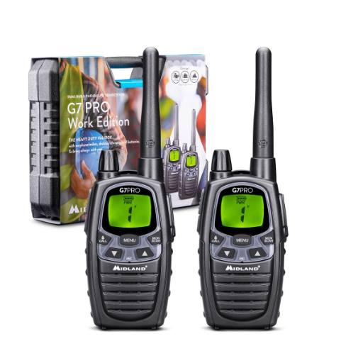 [24082] Midland G7 Pro Work Edition PMR Radio Valibox includes 2x Earphones & Carry Case