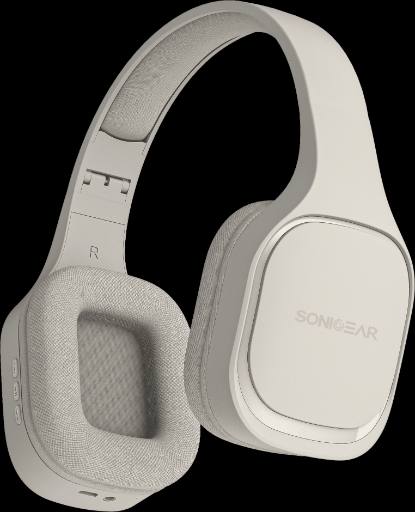 [30027] SonicGear Headphones Bluetooth Fabric + Foldable Airphone 7 Chalk Grey