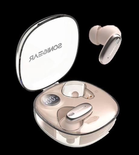 [30023] SonicGear Earphones Bluetooth ANC+Display EarPump Jewel Q3 Desert