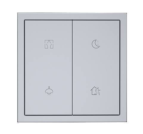 [23873] HDL Smart Tile Series Aluminium Panel 2xButtons & 4xFunctions Space Gray