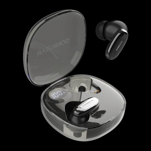 [30022] SonicGear Earphones Bluetooth ANC+Display EarPump Jewel Q3 Black