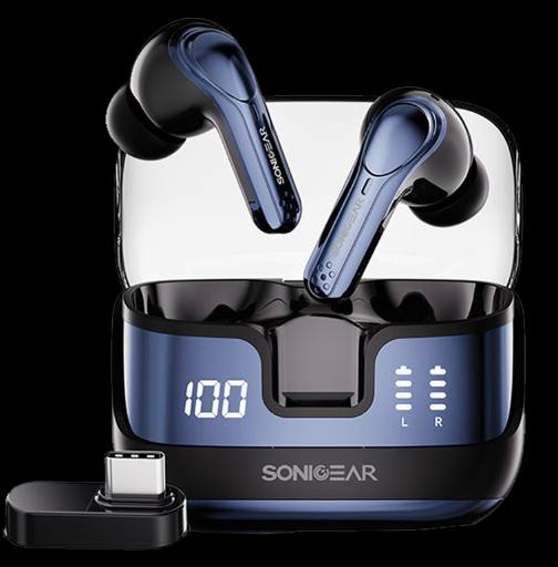 SonicGear Earphones Bluetooth & USB-C Dongle for PC EarPump XP2 Obsidian