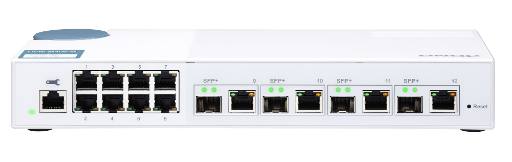 [23795] QNAP 12-Port 10GbE Managed Switch with 4x 10GbE SFP+/RJ45 Combo Ports & 8x 1GbE RJ45 Ports QSW-M408-4C