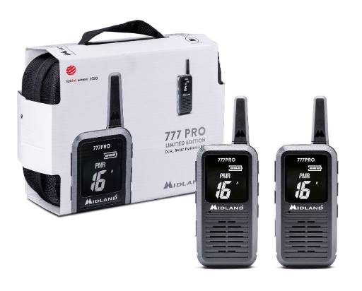 [23582] Midland 777PRO Business PMR Radios Valibox includes 2x Earphones, 2x Lanyards & Carry Case
