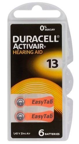 [23520] Duracell ActivAir13 PR48 Hearing Aid Batteries 6pcs