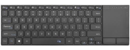 Rii Mini Keyboard Wireless 2.4GHz & Bluetooth with Large Touchpad & Media Keys Stainless Steel RT721