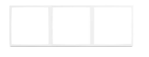 HDL Panel Frame 3 Gang Ivory White