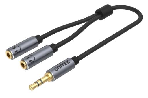 [22743] Unitek Y-C956ABK 3.5mm Headphone Splitter Cable 0.2m