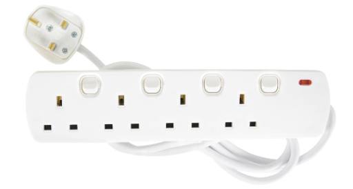 [22399] Mercury 4 Gang Switched Extension 2.0m 430.007UK