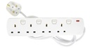 Mercury 4 Gang Switched Extension 2.0m 430.007UK