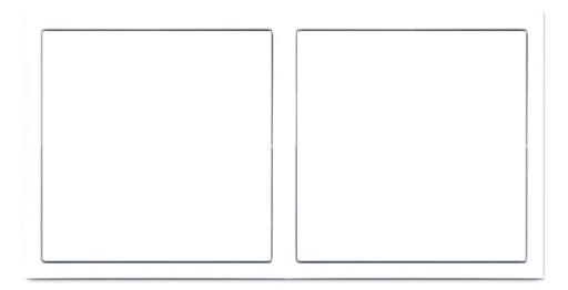 HDL Panel Frame Tile Series 2 Gangs  Ivory White MP2H-EC/TILE.48