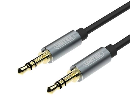 [21385] Unitek Y-C930ABK 3.5mm to 3.5mm Audio Cable 5.0m Gold Plated Black/Grey