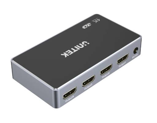 [21372] Unitek V1109A 4K HDMI Splitter 1 In-4 Out Black/Space Grey