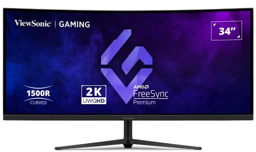 Viewsonic Monitor Gaming VX 34'' 2K VA Curved 180hz HDR10 VX3418C-2K
