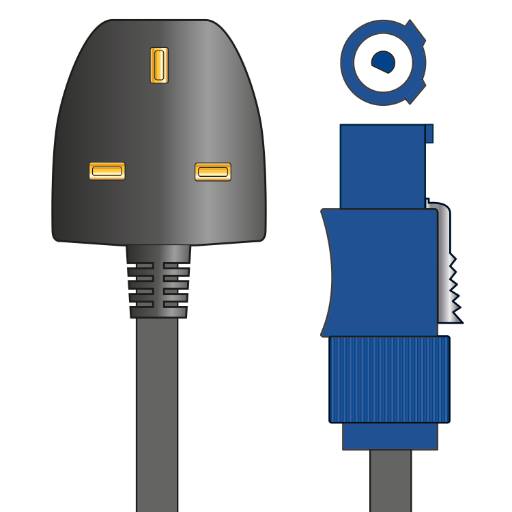Citronic Twist and Lock to UK Plug Light & Sound Mains Cable 1.5m 114.091UK