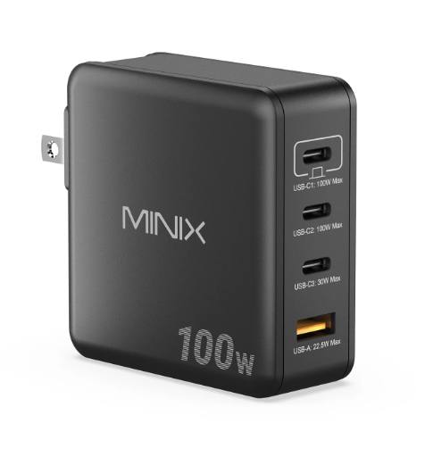 MINIX GaN Wall Charger 100W 3xUSB-C/1xUSB-A NEO P100