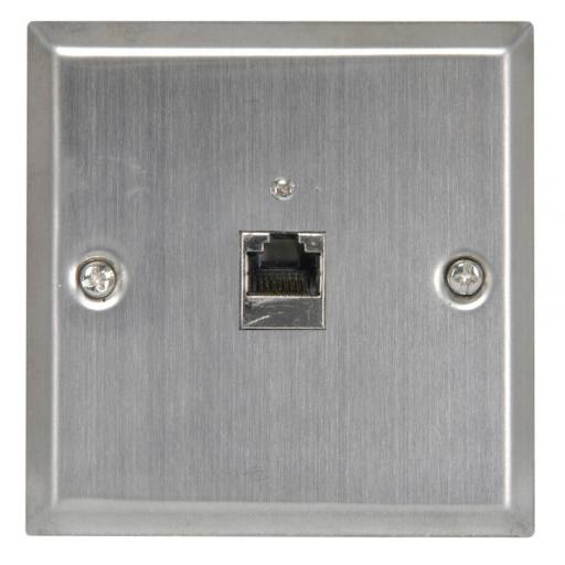 AV:link Wallplate CAT5 Connection Steel 122.297UK