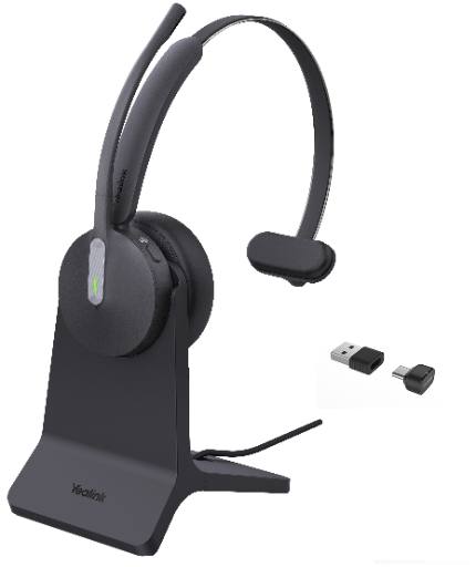 Yealink Headset Wireless Bluetooth 3-Mic Nc with B/T Dongle & Charging Stand BH70 Mono Teams