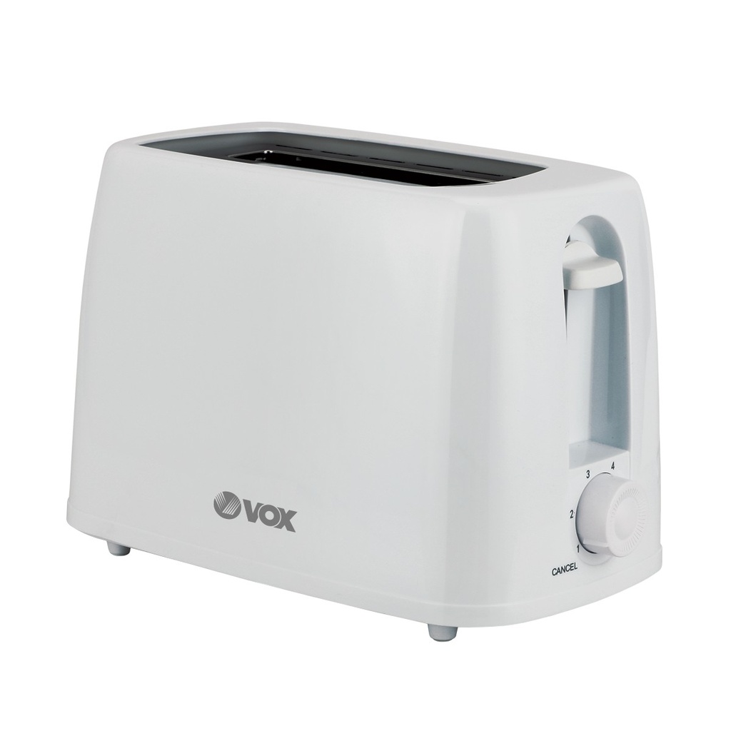 [TO 01103] VOX TOASTER POWER:700W, FOR 2 PIECES OF BREAD, 7  HEAT OPTIONS, AUTOMATIC SHUTDOWN, REMOVABLE CRUMB TRAY, WHITE