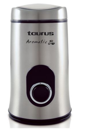 [908503000] TAURUS COFFEE GRINDER, AROMATIC, 150W, 50G, PULSE BUTTON, CABLE HOUSING, STAINLESS STEEL