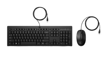 [AX2Y7AA] HP Keyboard And Mouse 225 Wired, Black