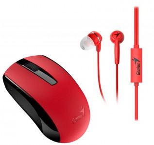 [31280001403] Genius Headset And Mouse Wireless MH-8100 - Red