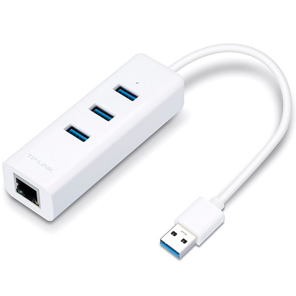 [UE330] TP-Link USB 3.0 3- Port Hub And Gigabit Ethernet Adapter 2 In 1 USB Adapter, White