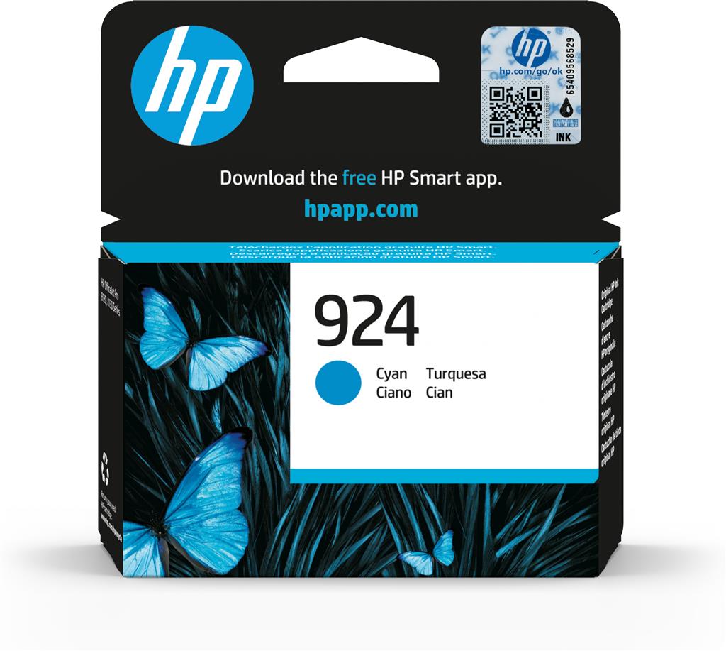 [4K0U3NE] HP INK CARTRIDGE CYAN, HP 924, FOR OFFICEJET PRINTERS 8125e, 8122e, 8135e, 8124e, 8132e, 8134e - 400 PAGES