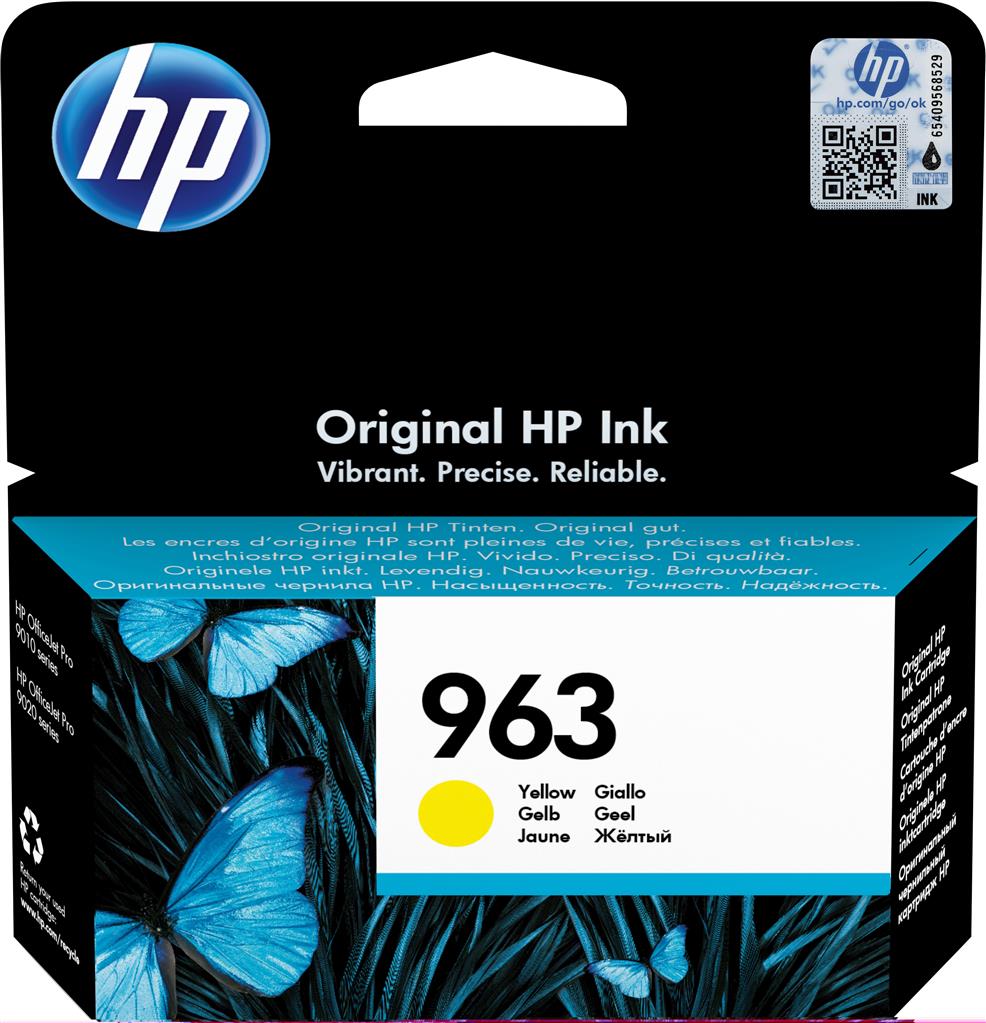 [3JA25AE] HP INK CARTRIDGE YELLOW, HP 963, FOR PRINTERS OFFICEJET 9010, 9013, 9020, 9023, 9010e, 9012e, 9022e - 700 PAGES