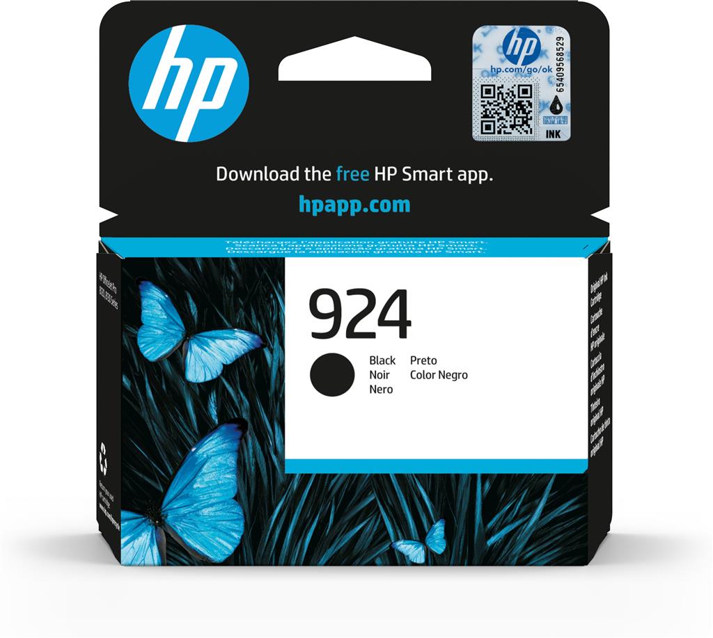 [4K0U6NE] HP INK CARTRIDGE BLACK, HP 924, FOR OFFICEJET PRINTERS 8125e, 8122e, 8135e, 8124e, 8132e, 8134e - 500 PAGES