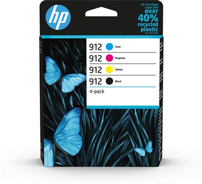 [6ZC74AE] HP INK CARTRIDGE 4 PACK, BLACK, CYAN, MAGENTA, YELLOW, HP 912, FOR PRINTERS OFFICEJET PRO 8013, 8023, 8012e, 8022e - 300 PAGES BLACK, 315 PAGES COLOR