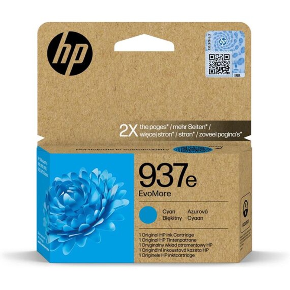 HP937E High Capacity Cyan Ink Cartridge - (4S6W6NE) 1,650 pages
