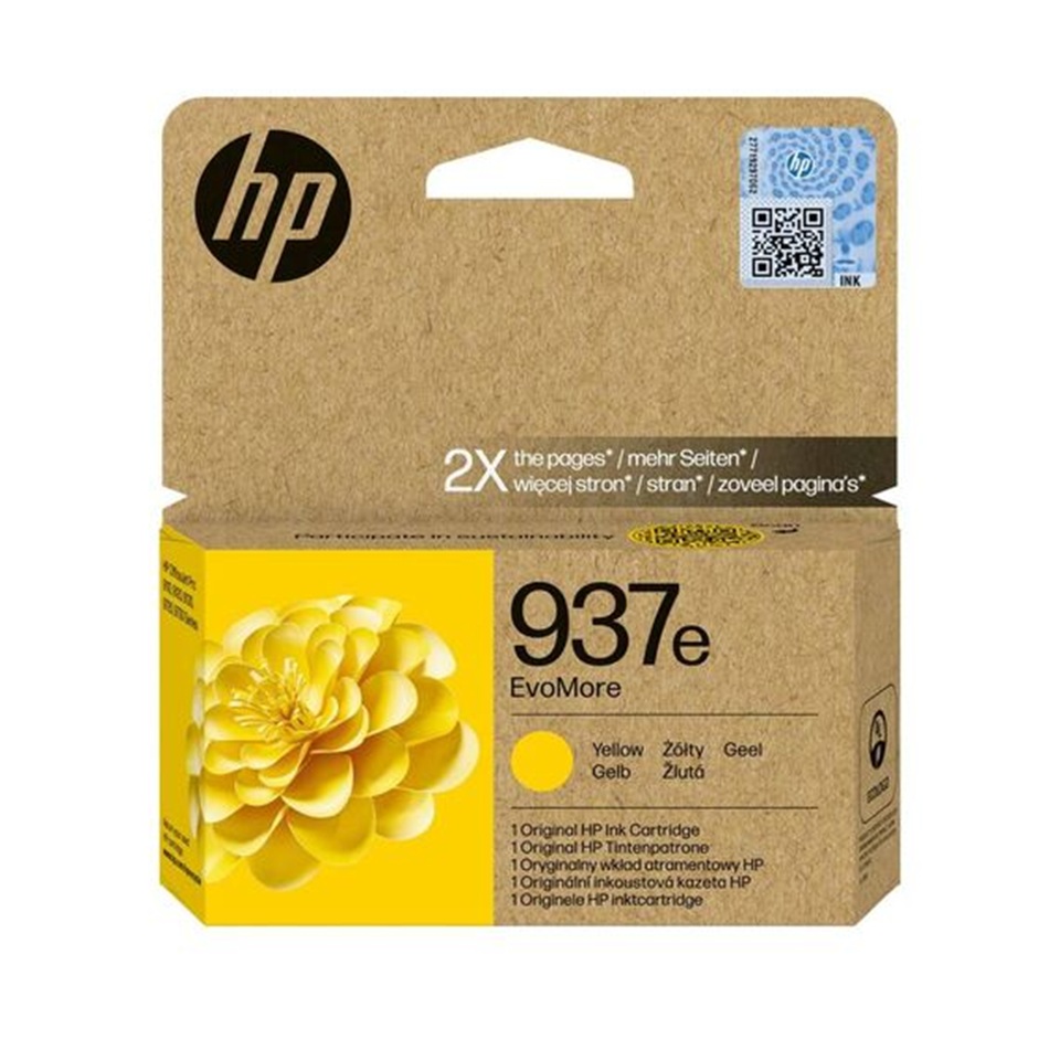 HP937E High Capacity Yellow Ink Cartridge - (4S6W8NE) 1,650 pages