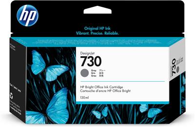 HP INK CARTRIDGE GRAY, HP 730, 130ML, FOR DESIGNJETS T1600, T1700, T2600 SERIES