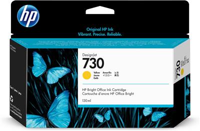 HP INK CARTRIDGE YELLOW, HP 730, 130ML, FOR DESIGNJETS T1600, T1700, T2600 SERIES