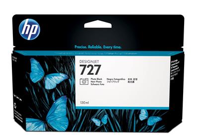 [B3P23A] HP INK CARTRIDGE PHOTO BLACK, HP 727, 130ML, FOR DESIGNJETS T920, T930, T1500, T1530, T2500, T2530 SERIES