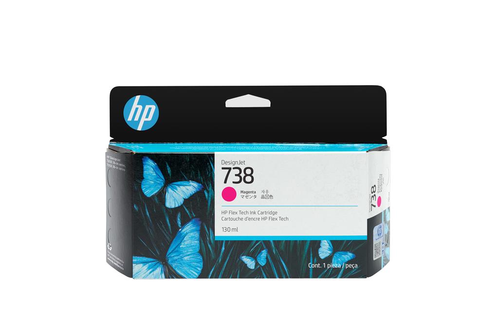[498N6A] HP INK CARTRIDGE MAGENTA, HP 738, 130ML, FOR DESIGNJETS T850 & T950 SERIES