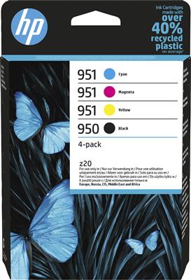[6ZC65AE] HP INK CARTRIDGE 4 PACK, BLACK, CYAN, MAGENTA, YELLOW, HP 950, FOR PRINTERS 8610, 8600, 8100, 251 - 1, 000 PAGES BLACK AND 700 PAGES EACH COLOR
