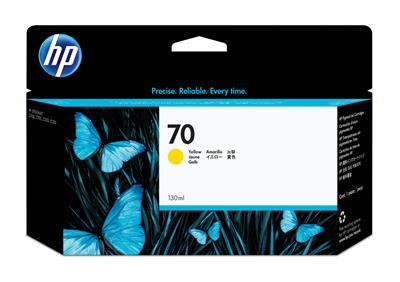[C9454A] HP INK CARTRIDGE YELLOW, HP 70, FOR DESIGNJETS Z2100, Z3100, Z3200, Z5200, Z5400 SERIES