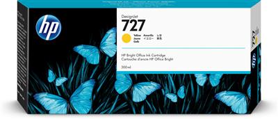 [F9J78A] HP INK CARTRIDGE YELLOW, HP 727, 300ML, FOR DESIGNJETS T920, T930, T1500, T1530, T2500, T2530 SERIES