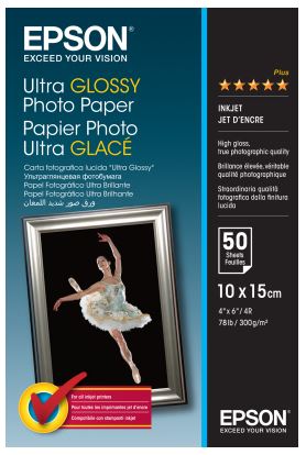 [C13S041943] EPSON PAPER PHOTO ULTRA GLOSSY - 10x15cm - 50 SHEETS