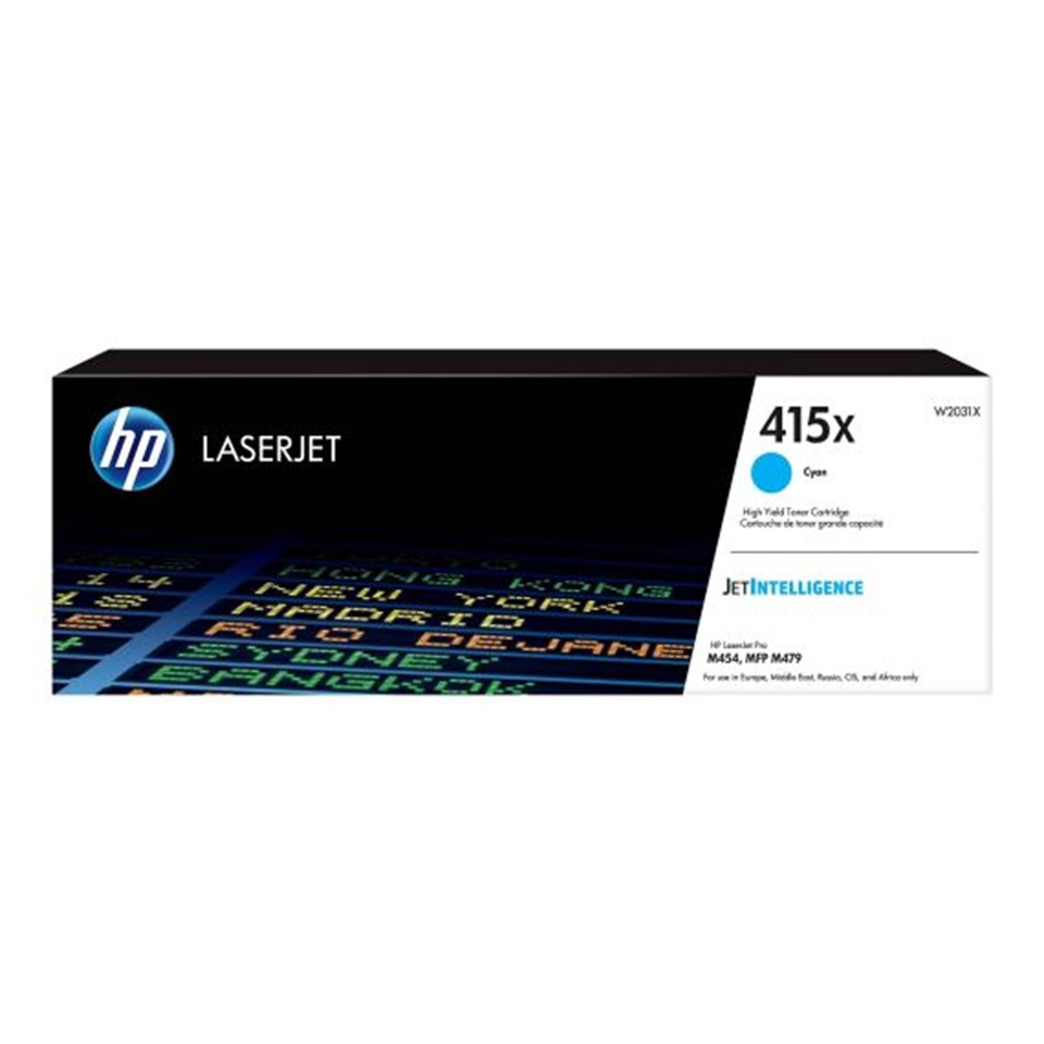 [W2031X] CYAN HP415X LaserJet Toner Cartridge - (W2030A) M454/MFPM479 -2400pages